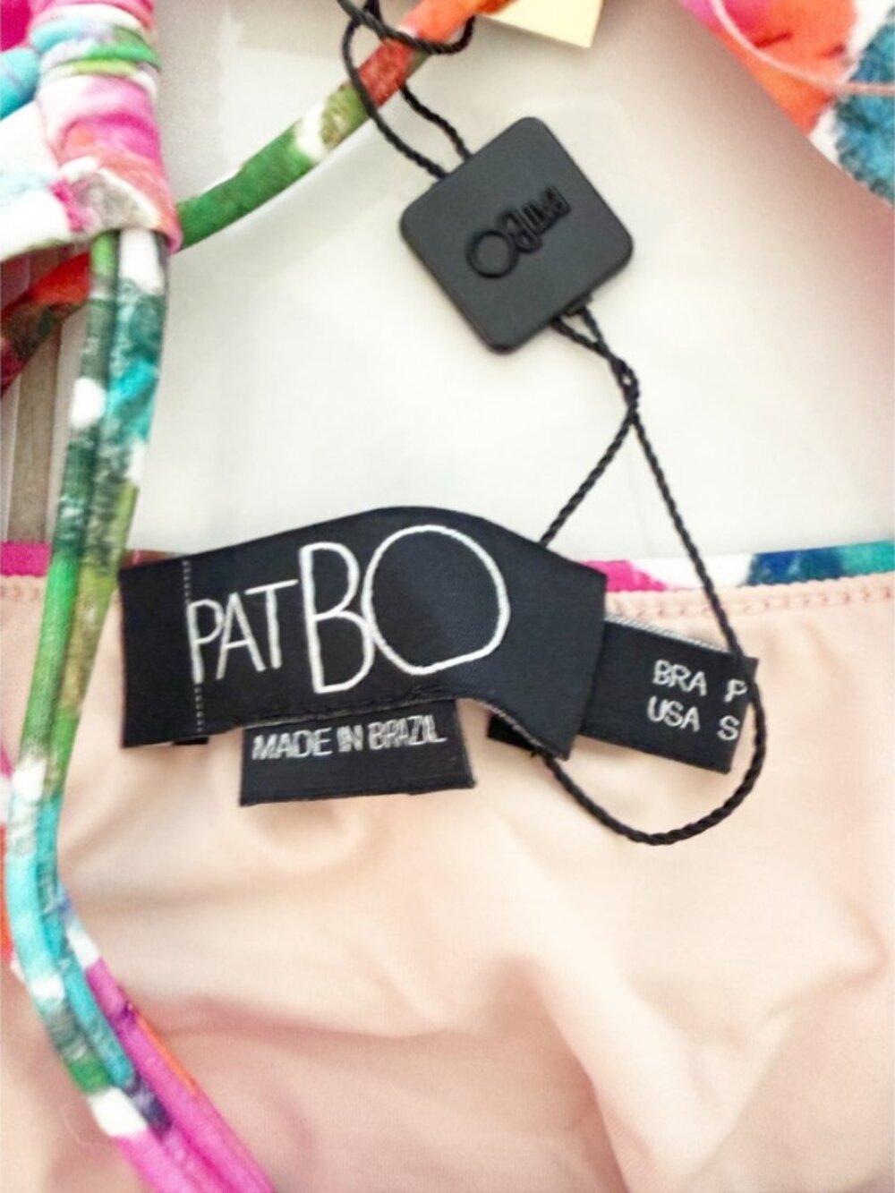 PatBO Gabi Laceup 1-Pc Cutout Floral halter beachcore resort wear swimsuit NEW - Picture 5 of 10